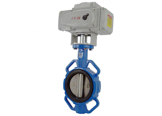 Tipo de la oblea del eje de la válvula con motor eléctrica de las aguas residuales de agua medio