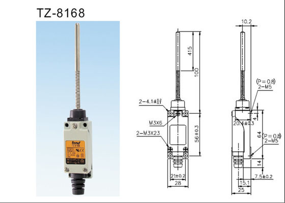 TZ-8168 tienden el tipo de acero diseño a prueba de polvo de la cinta de la primavera del interruptor de límite