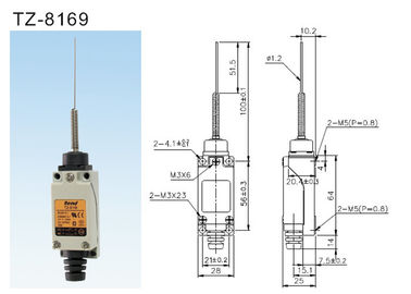 Tienda el tipo interruptor de posición de TZ-8169 TZ8169 de la primavera del interruptor de límite