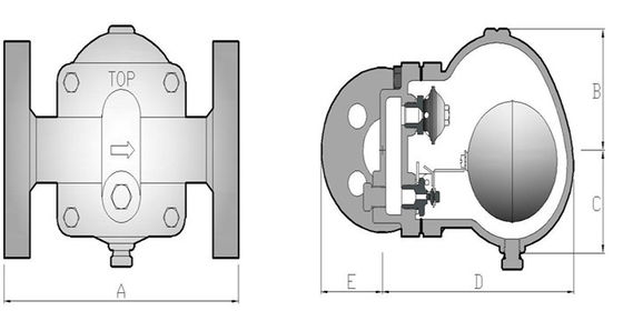 El tipo dúctil modelo extremo de la bola de flotador del hierro de la trampa de vapor de la serie DSC de F2F del reborde actuó