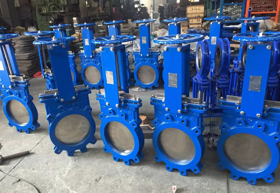 Válvula de puerta de acero inoxidable manual doble del cuchillo de la válvula de puerta de agua del reborde