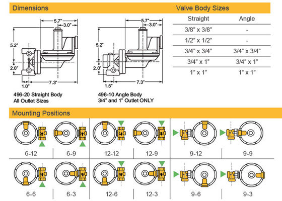 El artículo de dos fases nacional de la alta precisión del regulador del gas el modelo de Sensus 496 del cuerpo del arrabio